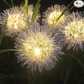 4PK 32LED Solar Garden Lights Outdoor, Dandelion Solar Lights Outdoor, IP65 Waterproof Firefly Light Outside Decor for Patio Pathway, Sway by Wind for Fairy Garden Dandelion Decorations, Warm White