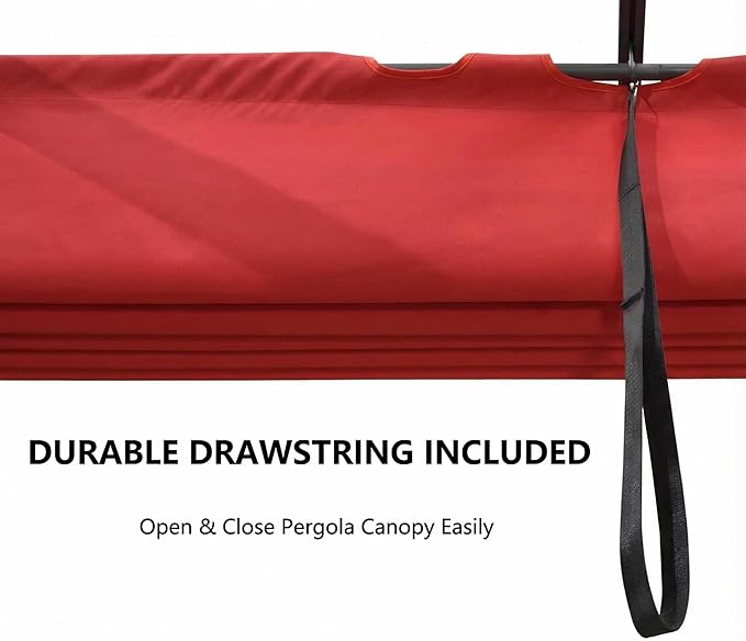 Pergola Shade Cover Replacement Canopy Top Compatible with 10 X 13 ft 6-Bar Pergola Frames - Red (Canopy Size 116" W x 135" L, Canopy Top Only)