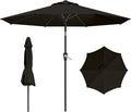 AreShark 9 FT Patio Umbrella for Outdoor, Outdoor Umbrella with Push Button Tilt and Crank, Outdoor Patio Umbrellas with 8 Sturdy Ribs for Market, Garden, Deck, Backyard, Pool (Classic Black)