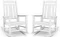 SERWALL Oversized Outdoor Rocking Chair Set of 2, HDPE Outdoor Rocking Chair for Adults, White