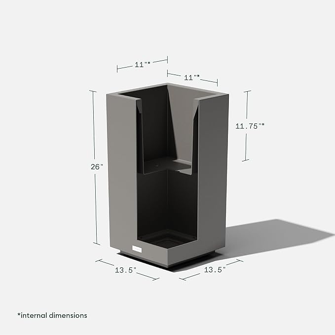 Veradek Block Series Pedestal Planter - Tall Planter for Indoor or Outdoor Front Porch | All-Weather Use with Removable Insert Bucket | Modern Décor for Flowers, Tall Trees, Faux Plants