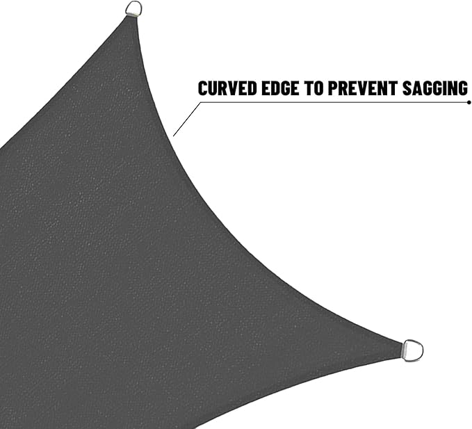 SUNNY GUARD Sun Shade Sail 20' x 20' Rectangle Graphite Grey UV Block Sunshade for Backyard Yard Deck Patio Garden Outdoor Activities and Facility(We Make Custom Size)