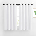 NICETOWN White Small Window Curtain 54 inches Length - (50% Blackout) Thermal Insulated Solid Grommet Sound & Light Reducing Room Darkening Drape for Kitchen/Cafe (1 Panel, W52 x L54)