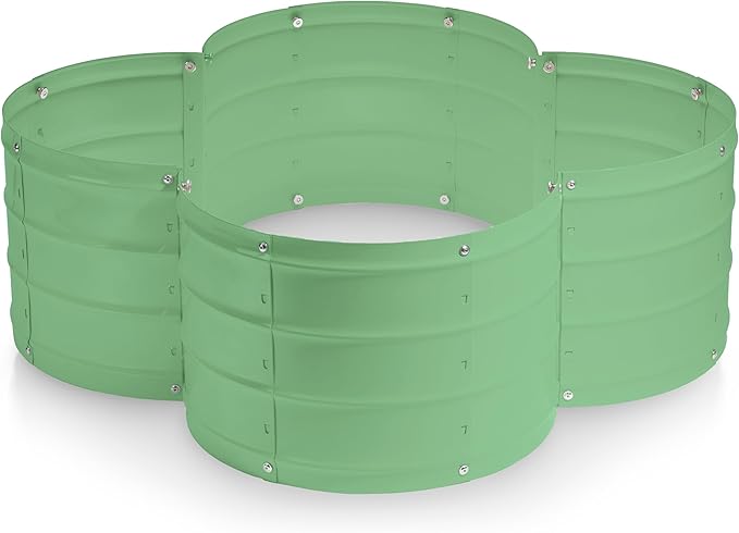 Plant & Plot Galvanized Raised Garden Beds Outdoor // 3×3×1 ft Planter Raised Beds for Gardening, Vegetables, Flowers // Large Metal Garden Box (Light Green) // Patented Tool-Free Design