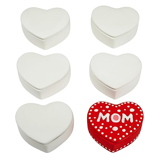 Colorations Decorate Your own Ceramic Heart Boxes, Set of 6