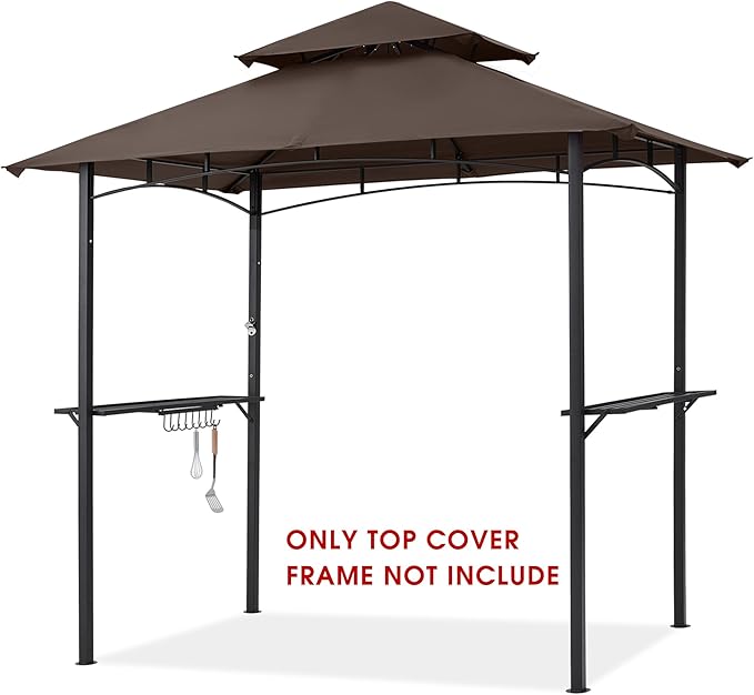 MASTERCANOPY Grill Gazebo Replacement Canopy Top for Model L-GG001PST-F (Brown)