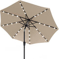 ABCCANOPY Durable Solar Led Patio Umbrellas with 32LED Lights 9FT (Tan)