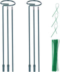 2 Pack (DIY) Plant Support Stakes, Three Sizes (12 or 24 or 36 inch) Plant Support Rings with 20 Pcs Plant Twist Ties, Garden Stake for Indoor Outdoor Plant Flowers, Amaryllis, Tomatoes