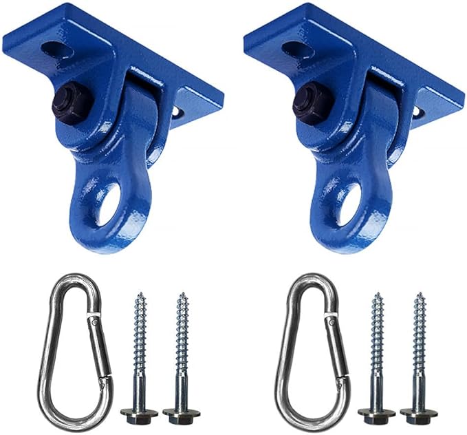 Heavy Duty Blue Swing Hangers Screws Bolts Included Over 5000 lb Capacity Playground Porch Yoga Seat Trapeze Wooden Sets Indoor Outdoor 2 Pack