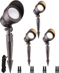 LEONLITE Low Voltage LED Landscape Spotlight, 5W 12V Pathway Lights Outdoor, CRI90, Aluminum Spot Lights for Garden, ETL Listed, IP65 Waterproof, 3000K Warm White, Oil Rubbed Bronze, Pack of 4