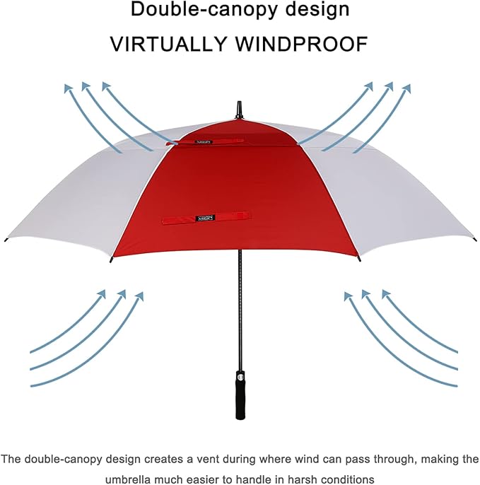 G4Free 47/54/62/68/72 Inch Automatic Open Golf Umbrella Oversize Extra Large Double Canopy Vented Windproof Waterproof Stick Umbrellas