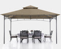 ABCCANOPY Gazebos for Patios 10x12 - Outdoor Steel Frame Gazebo for Lawn Backyard Garden Deck (Khaki)