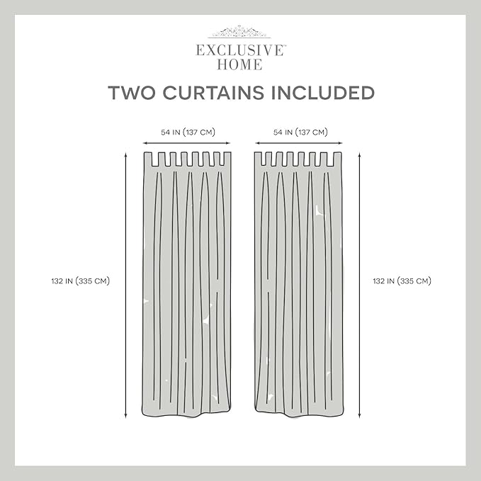 Exclusive Home Cabana Solid Indoor/Outdoor Light Filtering Hook-and-Loop Tab Top Curtain Panel Pair, 54"x144", Cloud Grey