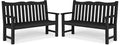Stoog All-Weather Outdoor Benches Set of 2, Never Fade & Rust-Proof HIPS Plastic Garden Bench, 800lb Capacity, Used for Patio, Backyard, Porch, Black