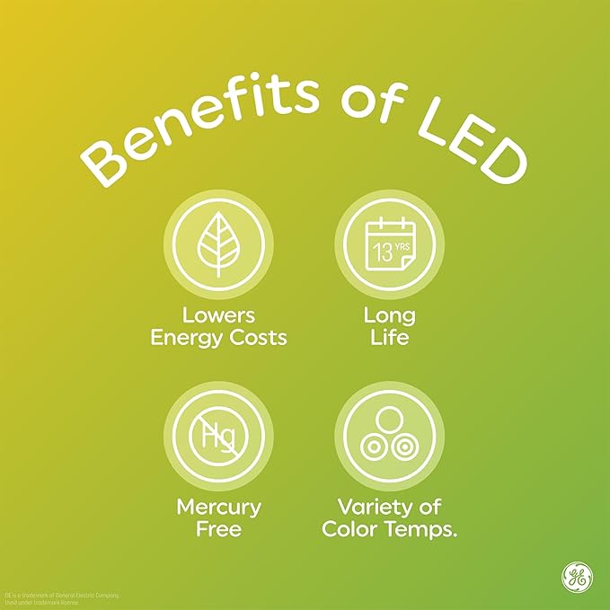 GE LED+ A19 Dusk to Dawn LED Light Bulbs, Automatic On/Off Outdoor Security Light, Soft White (2 Pack)