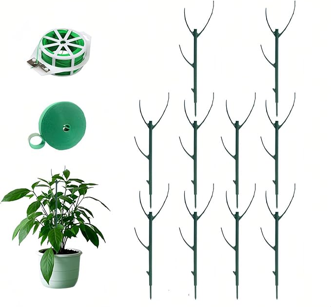 Stackable Monstera Moss Pole - 10 PCS Coir Plant Support Stakes for Indoor Plants, Bendable Totem Pole for Climbing Vines, Money Plant | Durable Indoor Plant Stakes (10 Pack)