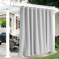 RYB HOME Extra Wide Outdoor Curtains for Patio Waterproof Heavy Duty Thermal Insulated in Summer Full Coverage Privacy for Porch, Cabana & Pergola, W100 x L95, Light Grey, 1 Panel