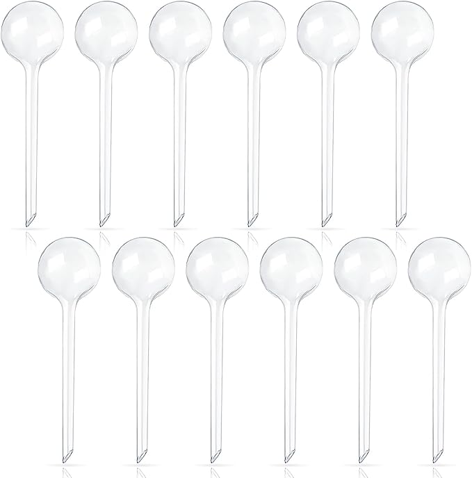 12 Pcs Large Plastic Self-Watering Bulbs,Clear Automatic Watering Globes,Clear Automatic Watering Bulbs for Plants,Graden,Flowers