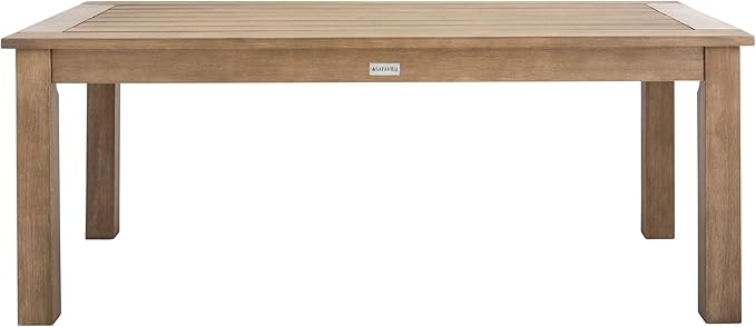 SAFAVIEH Couture Outdoor Patio Furniture Collection – Santa Cruz Coffee Table, Natural Eucalyptus Wood Slatted Top, Modern Outdoor Accent Table (CPT1016A)