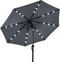 Best Choice Products 10ft Solar Polyester LED Lighted Patio Umbrella w/Tilt Adjustment and UV-Resistant Fabric