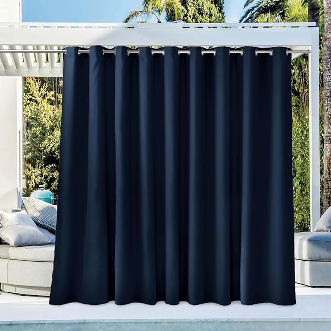 NICETOWN Outdoor Curtainch for Patio Waterproof 140 inch Wide, Rustproof Grommet Thermal Insulated UV Blocking Cabana Curtainch & Drape, Privacy Safe Shade for Gazebo, Sage Green, 1 PC, 95-Inch Long