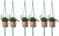 ELANE 6PCS Macrame Plant Hanger Indoor Hanging Planter Basket Decorative Tassels Flower Pot Holder for Indoor Outdoor Home Decor(6Pcs Green)
