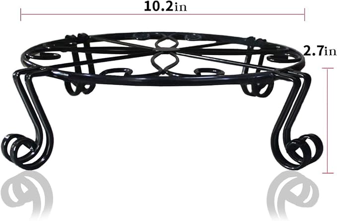 Black Plant Stand for Flower Pot Heavy Duty Potted Holder Indoor Outdoor Metal Rustproof Iron Garden Container Round Supports Rack for Planter Bronze, Pumpkin Stand Outdoor……