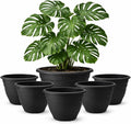 16 Inch Plant Pots Indoor Outdoor,6 Pack Black Plastic Planters with Drainage Holes,Large Lightweight Flower Pots for Indoor Outdoor Plants,Patio Garden Containers