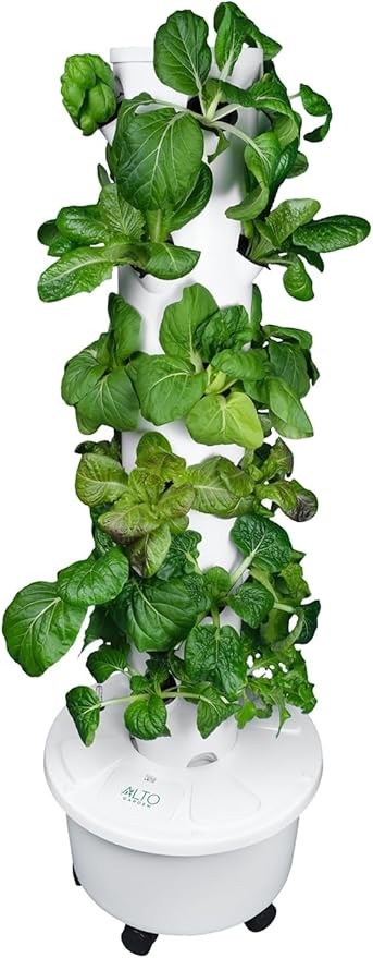 GX Hydroponic Tower | Vertical Planter Tower | Hydroponics Growing System Kit | Food Grade with 24 Net Pots (Without Lights)