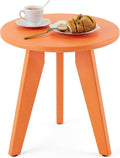 HDPS Outdoor Side Table, Small Round Side Table Weather-Resistant, Outdoor Side Tables for Patio, Porch, Deck, End Table for Plant Stand, Living Room, Bedroom, Orange
