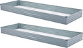 2 Pack 12x4x1FT Galvanized Raised Garden Bed Kit, Outdoor Metal Planter Box for Vegetables, Bottomless Rectangular Gardening Bed with Support Rods, Tool-Free Assembly, Gray