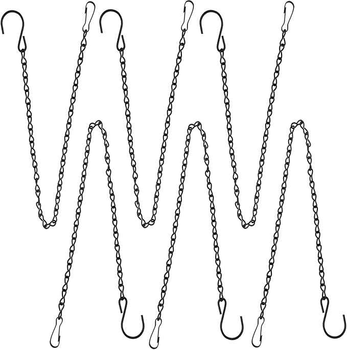 YINGFENG 6 Pack 19.7Inches Black Hanging Chains, Garden Plant Hangers, for Bird Feeders, Billboards, Chalkboards, Planters, Lanterns, Wind Chimes and Decorative Ornaments