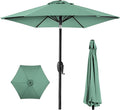 Best Choice Products 7.5ft Heavy-Duty Round Outdoor Market Table Patio Umbrella w/Steel Pole, Push Button Tilt, Easy Crank Lift - Seaglass