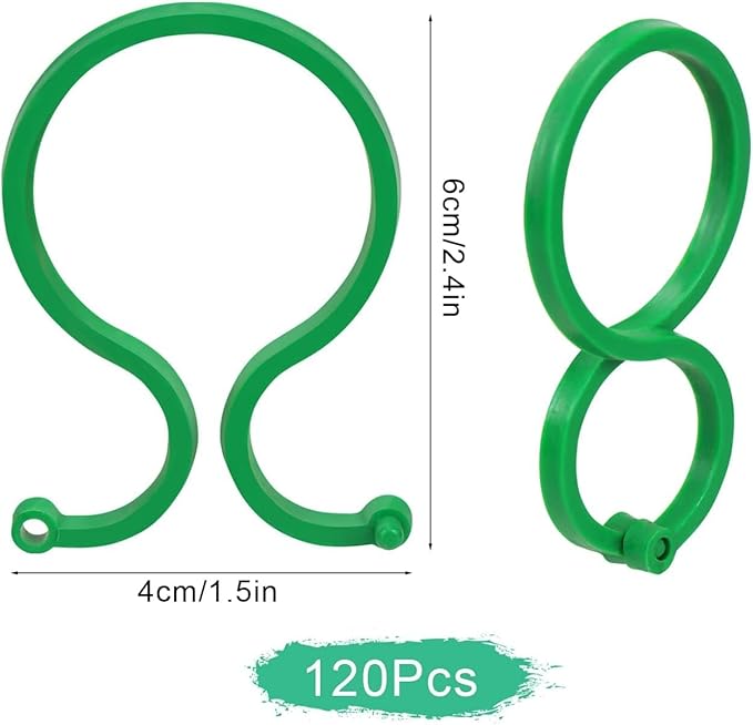Hysagtek 120 Pcs Large Garden Plant Clips Tomato Clips Plant Locks Clips Vegetables Vine Flower Clips Tomato Ties for Securing Plants