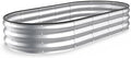 Kesfitt Raised Garden Bed, 6x3x1 FT Galvanized Steel Metal Raised Garden Bed, Oval Open-Bottom Design, 12-Inch Deep for Outdoor Vegetable & Herb Gardening, Silver