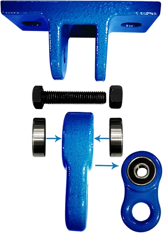 Heavy Duty Blue Swing Hangers Screws Bolts Included Over 5000 lb Capacity Playground Porch Yoga Seat Trapeze Wooden Sets Indoor Outdoor (4 Pack)
