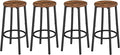 HOOBRO Bar Stools, Set of 4 Bar Chairs, Kitchen Round Height Stools with Footrest, Breakfast Bar Stools, Sturdy Steel Frame, for Dining Room, Kitchen, Party, Easy Assembly, Rustic Brown BF03BYP401N1