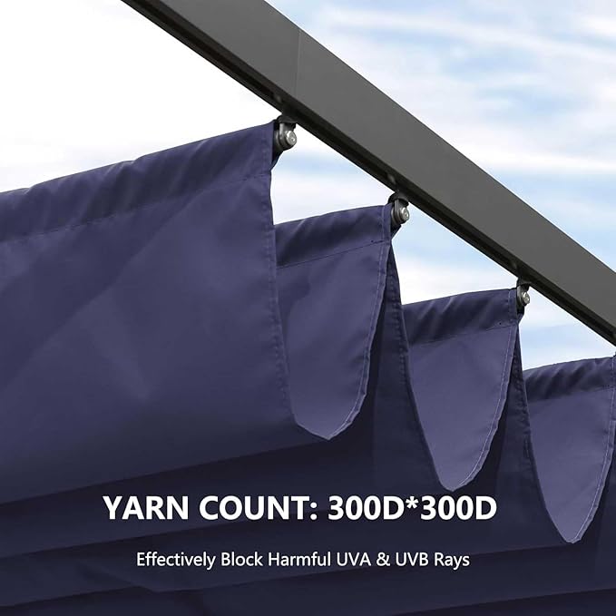 Pergola Shade Cover Replacement Canopy Top Compatible with 10 X 10 ft 6-Bar Pergola Frames - Navy Blue (Canopy Size 116" W x 95" L, Canopy Top Only)