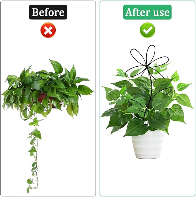 2 Pcs Indoor Plant Trellis, Mini Garden Trellis for Potted Plants, Indoor Potted Plant Climbing Plants Flower Pots Supports with Cute Floral Patterns for Houseplant Vine lvy Flower Plant