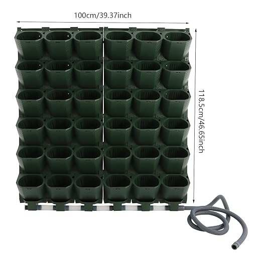 Self Watering Planters with Timer and Rain Sensor, 36-Pocket Wall Mounted Vertical Garden System - Automatic Drip Irrigation Kit for Indoor Outdoor Balcony, Grow Herbs Vegetables Flowers