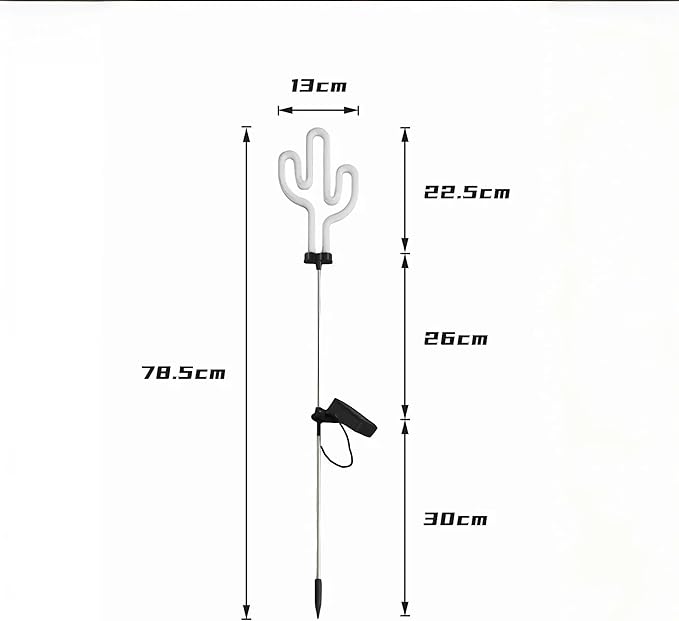 Solar Garden Stake Lights, Waterproof Landscape Light, Solar Landscape Path Lights, Neon Lights, Outdoor Decor for Garden, Yard, Lawn, Pathway, Patio, Backyard (Cactus)