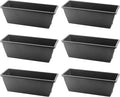 LEXININ 6 Pack 17 Inch Black Plastic Rectangular Window Planter Box, Window Vegetable Planter Box with Trays, Rectangular Flower Pots for Windowsill, Garden, Balcony, Patio, Black
