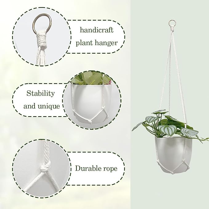 Macrame Plant Hanger 5 Pack Hanging Planters for Indoor Plants for Window,Ceiling Crochet Handmade Hanging Plant Holder Planter Hanging Baskets for Boho Home Decor Set