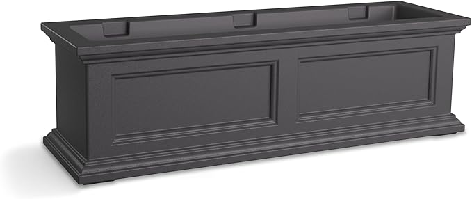 Mayne Fairfield 3-Foot Window Box – Self-Watering, Weather-Resistant Planter for Flowers – Durable Design for Outdoor Use, Perfect for Windows