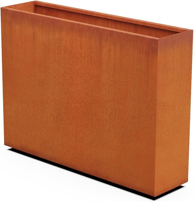 Plantercraft Large Rectangular Planters for Outdoor Plants - 48x12x36 Inch Corten Steel Planter | Extra Large Outdoor Planter Box for Privacy Screen, Patio, Deck & Commercial Use | Fully Assembled