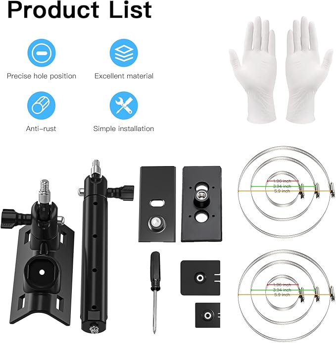 HOLACA 2-in-1 Pole Mounting Bracket for Stick Up Cam Pro Solar Panel, Spotlight Cam Pro/Plus and Stick Up Cam Battery/Wired Outdoor Mount Accessories for Ring SuperSolar Panel (Black)