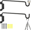 15" 360° Swivel Plant Hanger - Heavy Duty Solid Steel Wall Hook, 12-Directional Adjustable for Bird Feeders, Outdoor/Indoor Plants, Garden & Patio (2-Pack)