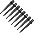 Biaungdo 8 Pcs Ground Spike, 8.25 Inch Black Reinforced Plastic Ground Spikes ABS Lights Replacement Stakes Yard Stakes for Solar Pathway Torch Garden Lights