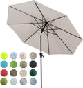 Tempera Patio Market Outdoor Table Umbrella with Auto Tilt and Crank, Large Sun Umbrella with Sturdy Pole & Fade Resistant Canopy, Easy to Set