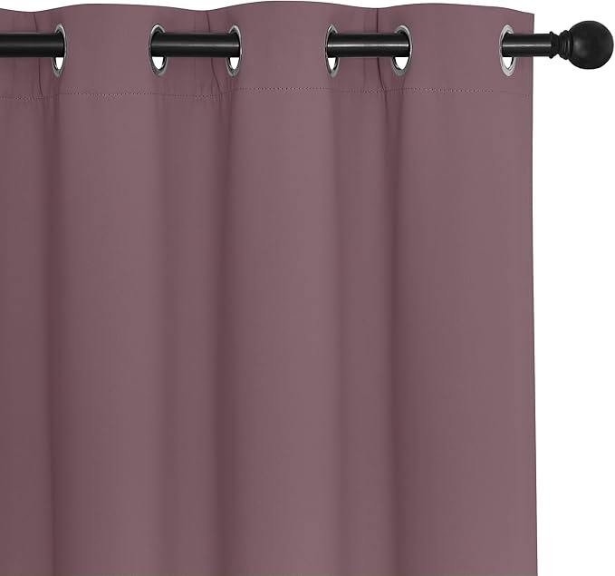 NICETOWN Blackout Curtains for Sliding Glass Door Room Divider Noise Reduce Curtain Panel Portable Window Screen Sliding Partition, W100 x L102 inches, 1 Panel, Dry Rose